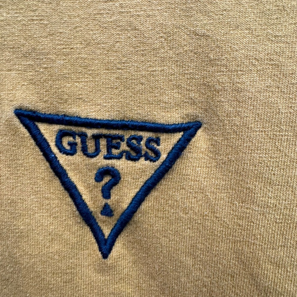 Guess T-Shirt Men's Size M Mustard Yellow Short Sleeve Graphic Logo Tee Casual‎ - Picture 6 of 13